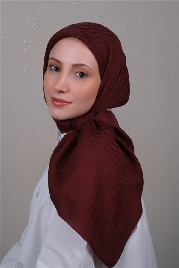 Naia Lyocell Coton Eşarp 8614-4 Bordo 