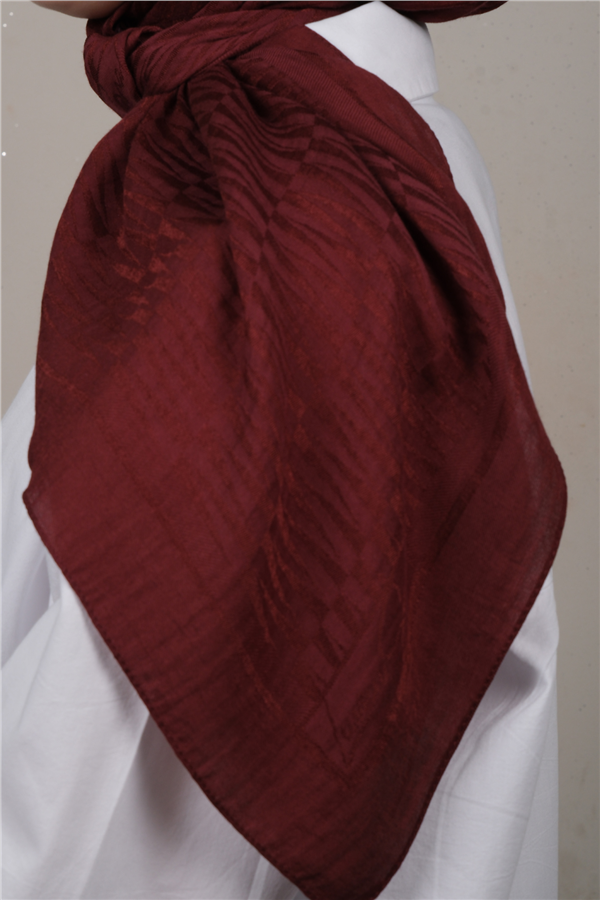 Naia Lyocell Coton Eşarp 8614-4 Bordo 