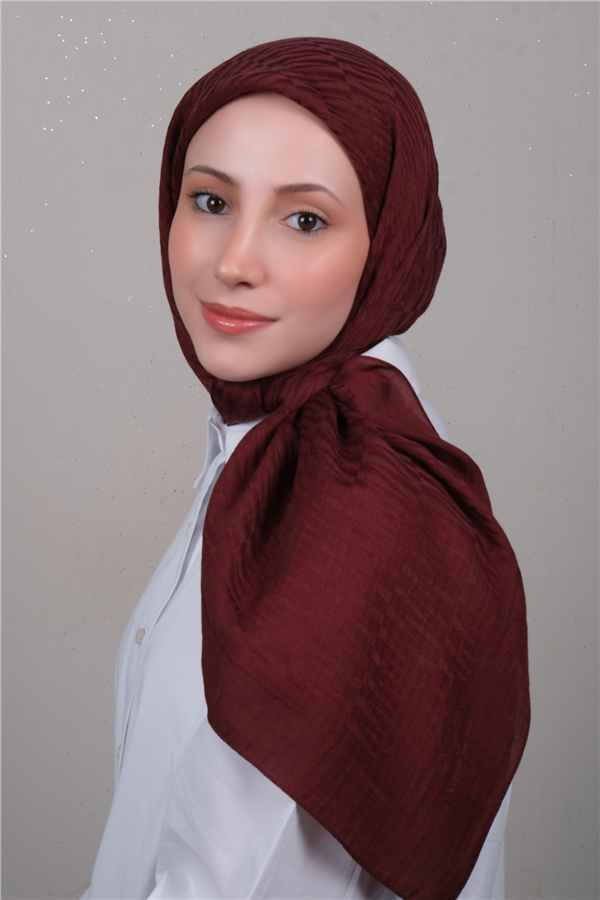 Naia Lyocell Coton Eşarp 8614-4 Bordo 