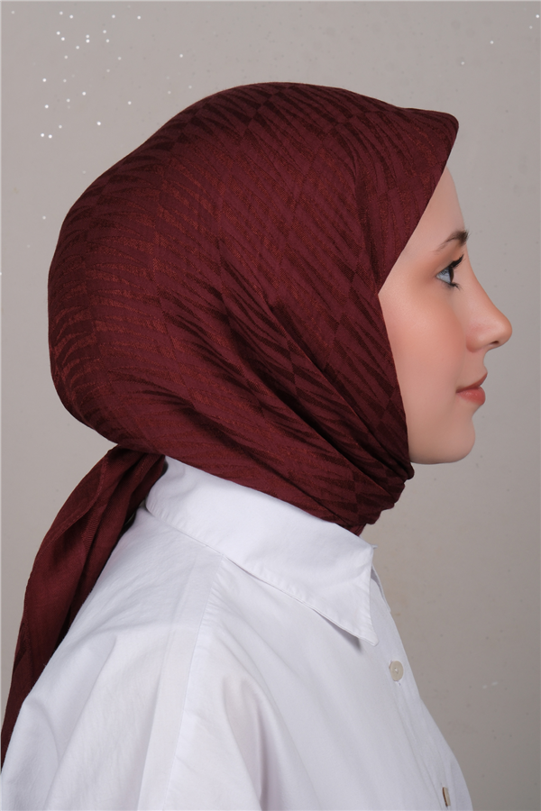 Naia Lyocell Coton Eşarp 8614-4 Bordo 