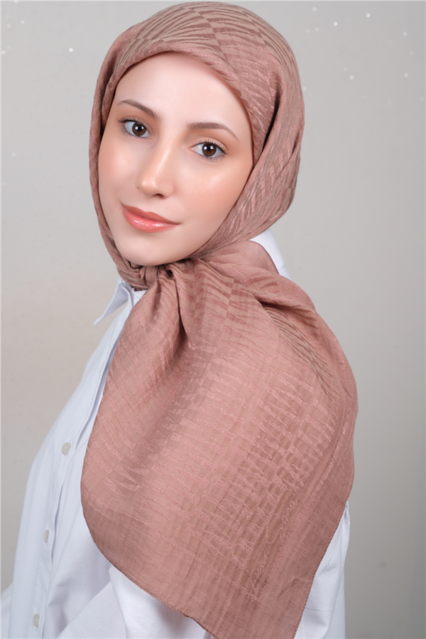 Naia Lyocell Coton Eşarp 8614-8 Karamel 