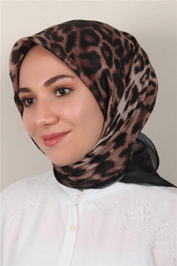 Nirvana Soft Eşarp 3341-5 Siyah-Kahve