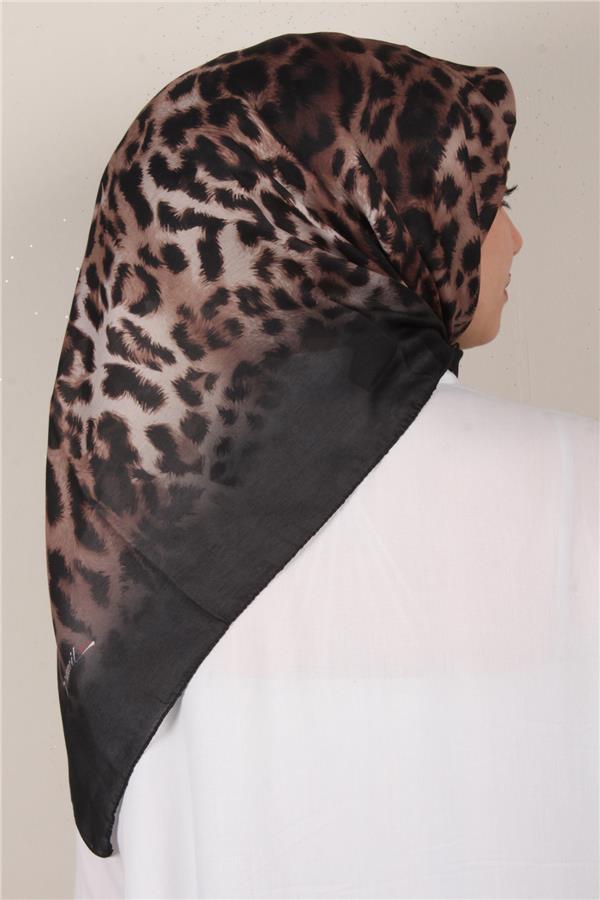 Nirvana Soft Eşarp 3341-5 Siyah-Kahve