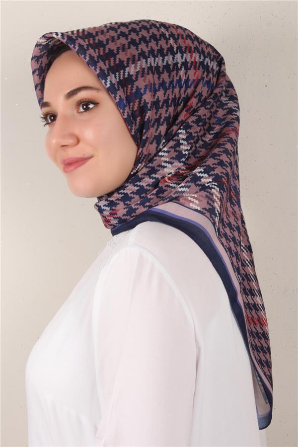 Nirvana Soft Eşarp 3345-2 Lacivert- Pudra