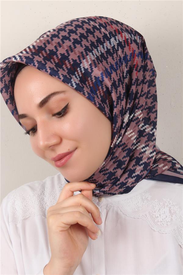 Nirvana Soft Eşarp 3345-2 Lacivert- Pudra