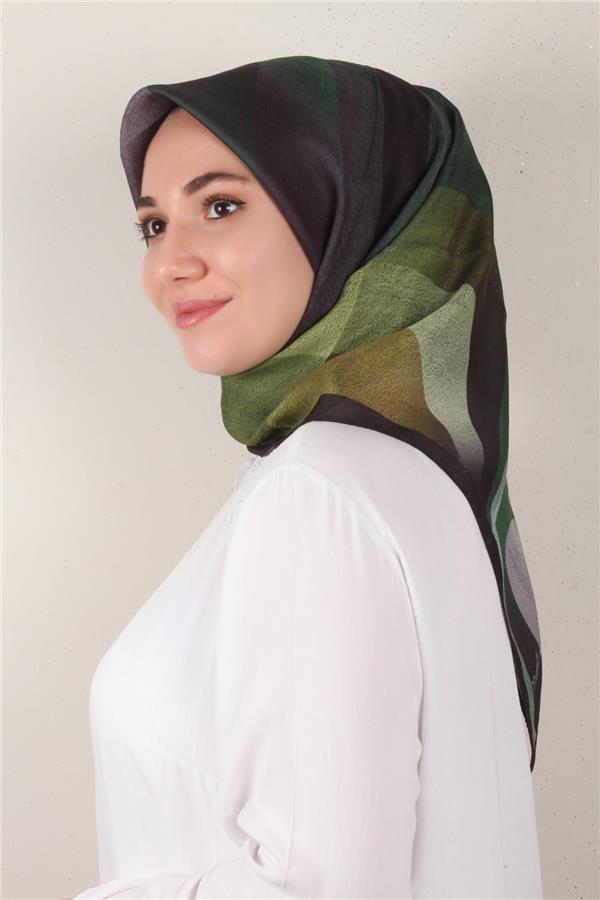 Nirvana Soft Eşarp 3346-14 Siyah Yeşil