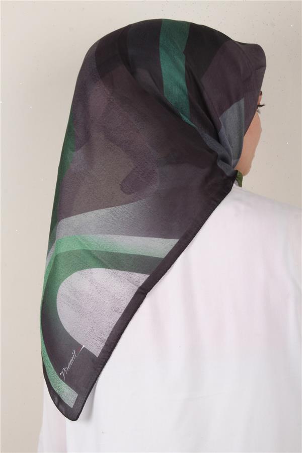 Nirvana Soft Eşarp 3346-14 Siyah Yeşil