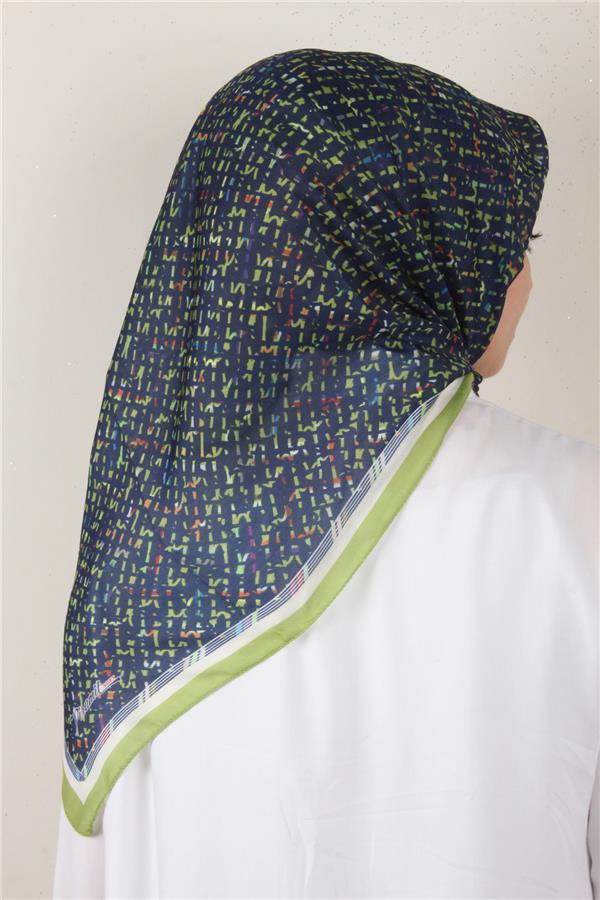 Nirvana Soft Eşarp 3347-10 Lacivert-Fıstık Yeşili