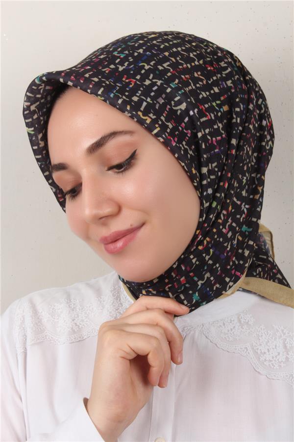 Nirvana Soft Eşarp 3347-2 Siyah-Sarı