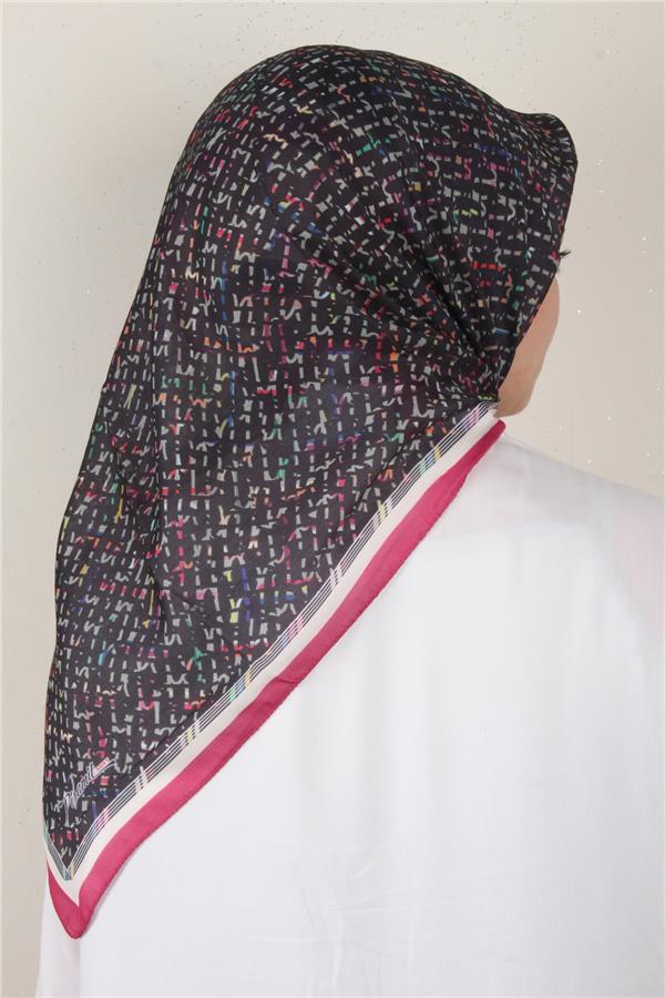 Nirvana Soft Eşarp 3347-3 Siyah-Pembe