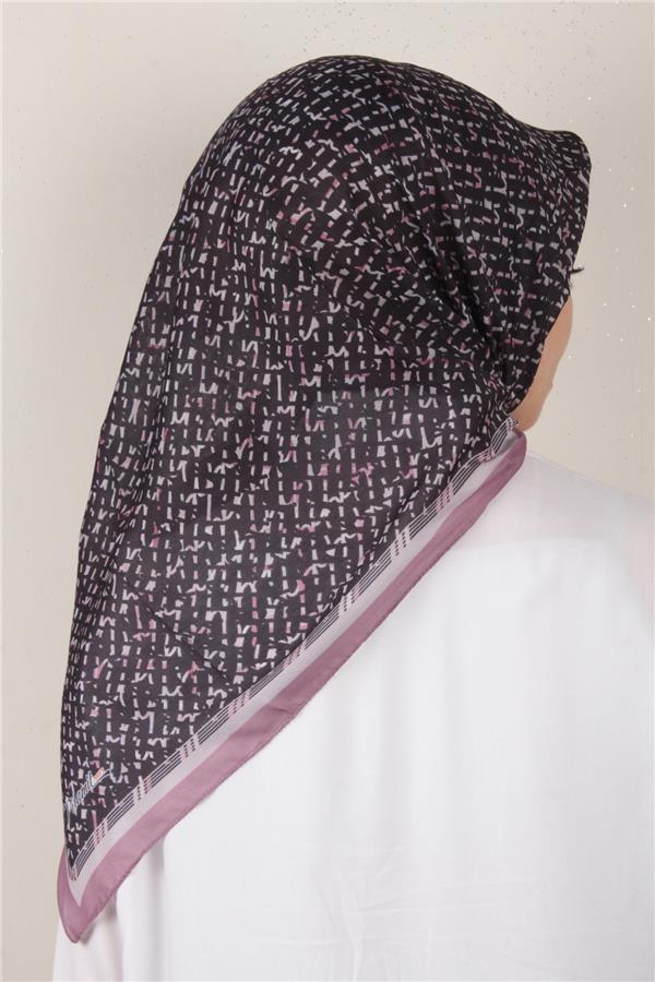 Nirvana Soft Eşarp 3347-5 Siyah-Gül Kurusu
