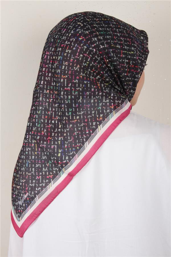 Nirvana Soft Eşarp 3347-6 Siyah-Pembe