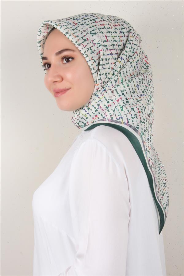 Nirvana Soft Eşarp 3347-9 Zümrüt-Krem