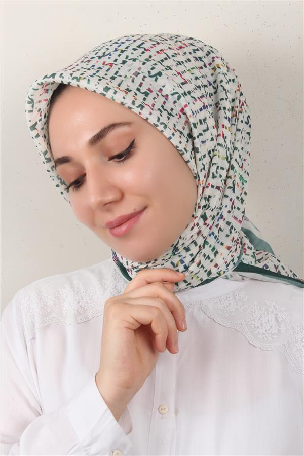 Nirvana Soft Eşarp 3347-9 Zümrüt-Krem