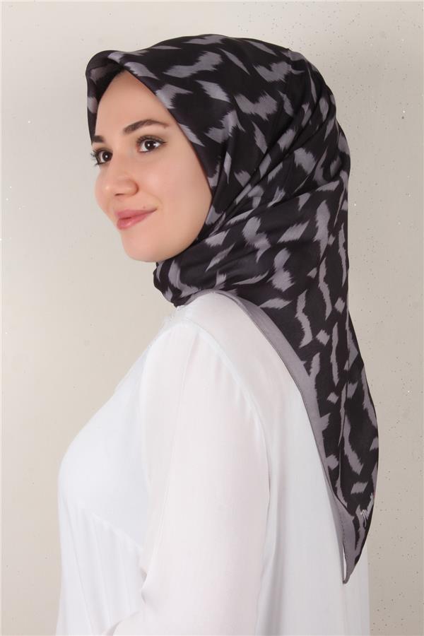 Nirvana Soft Eşarp 3348-15 Siyah-Gri