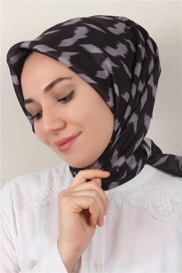 Nirvana Soft Eşarp 3348-15 Siyah-Gri
