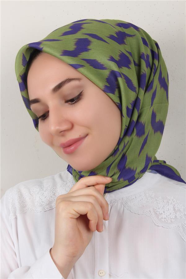 Nirvana Soft Eşarp 3348-16 Yağ Yeşili-Lavanta