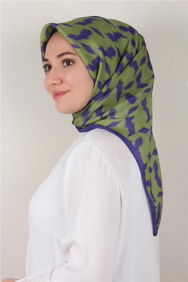 Nirvana Soft Eşarp 3348-16 Yağ Yeşili-Lavanta