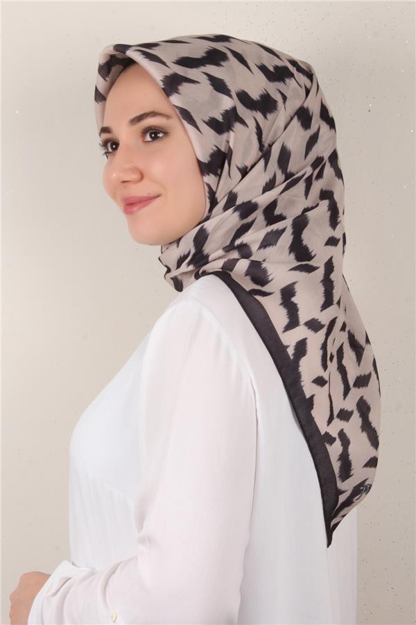 Nirvana Soft Eşarp 3348-19 Siyah-Bej
