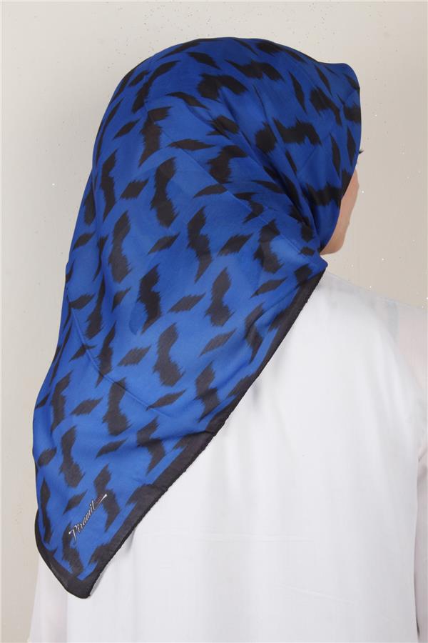 Nirvana Soft Eşarp 3348-23 Siyah-Parlement Mavisi