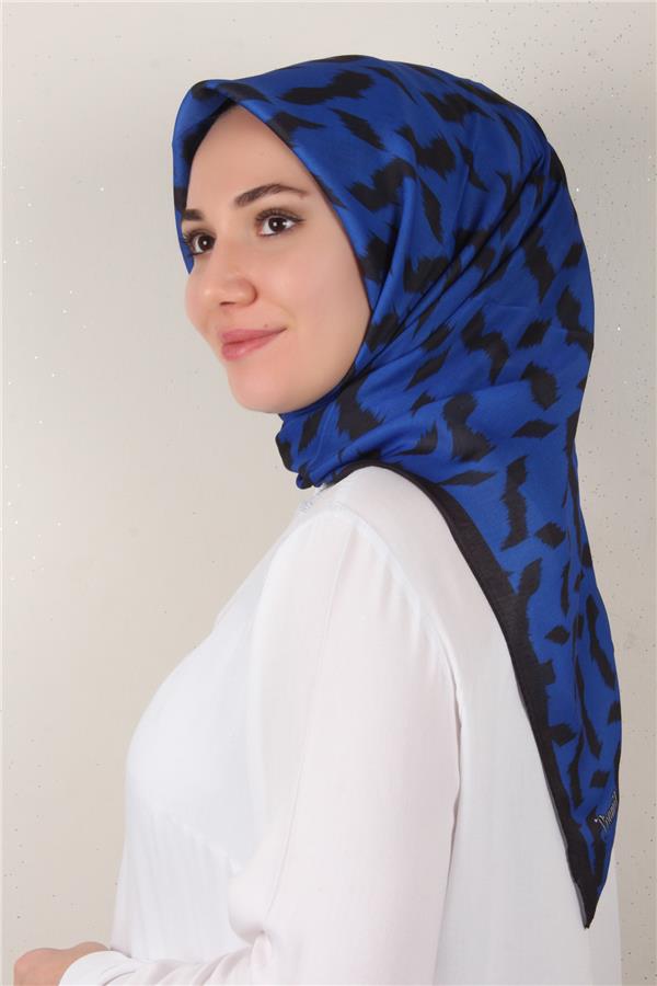 Nirvana Soft Eşarp 3348-23 Siyah-Parlement Mavisi