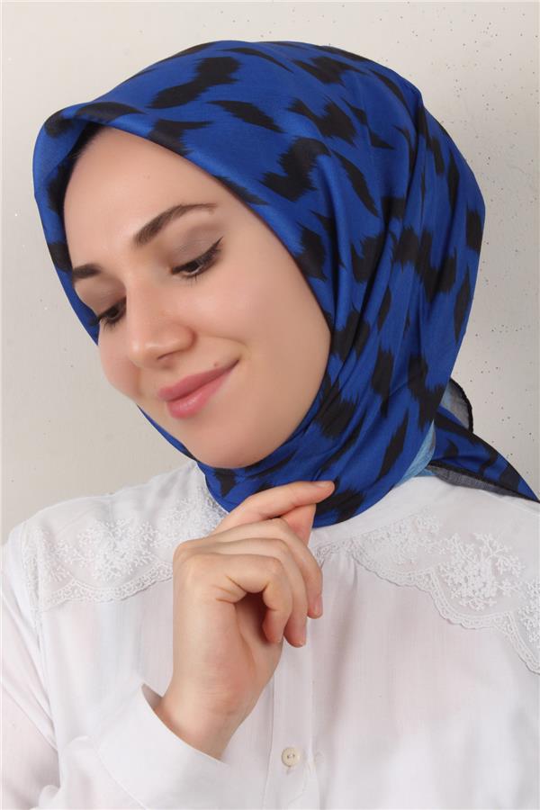 Nirvana Soft Eşarp 3348-23 Siyah-Parlement Mavisi