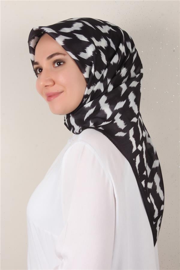 Nirvana Soft Eşarp 3348-24 Siyah-Beyaz
