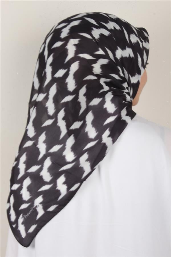Nirvana Soft Eşarp 3348-24 Siyah-Beyaz