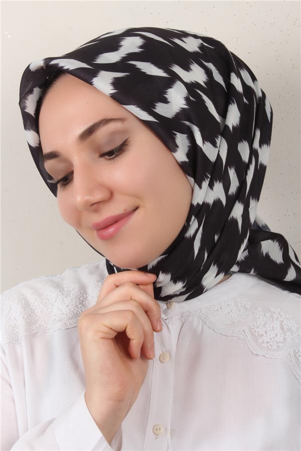 Nirvana Soft Eşarp 3348-24 Siyah-Beyaz