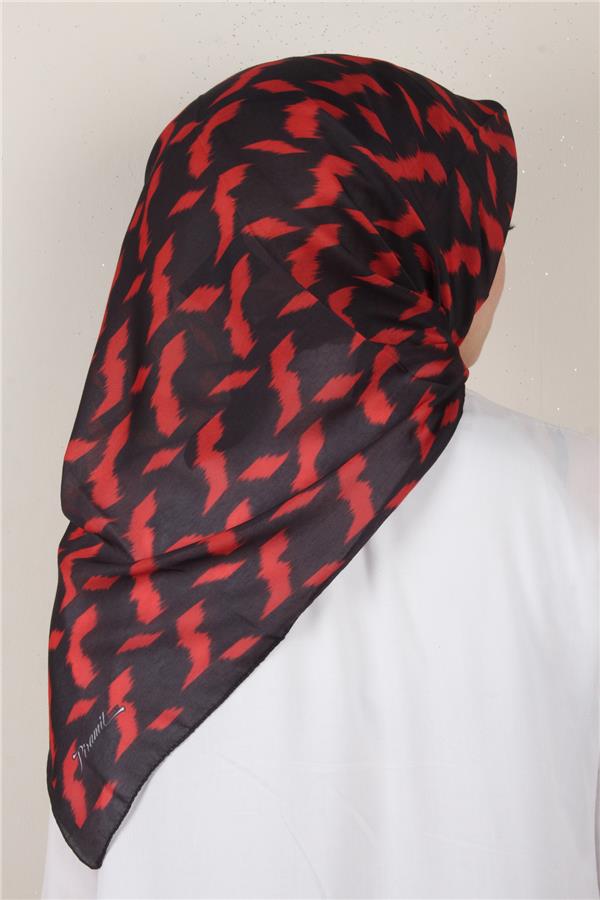 Nirvana Soft Eşarp 3348-25 Siyah-Kırmızı