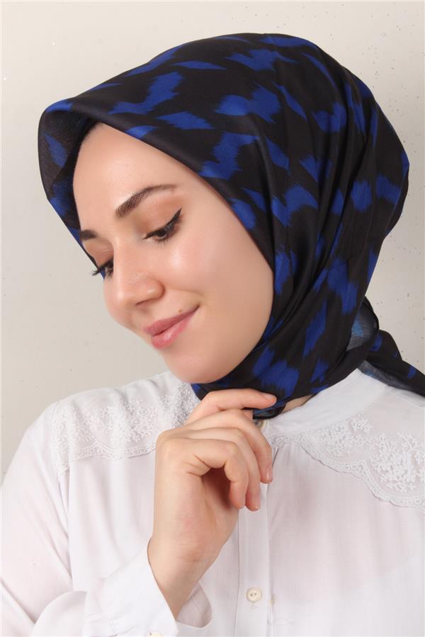 Nirvana Soft Eşarp 3348-5 Siyah-Gece Mavisi