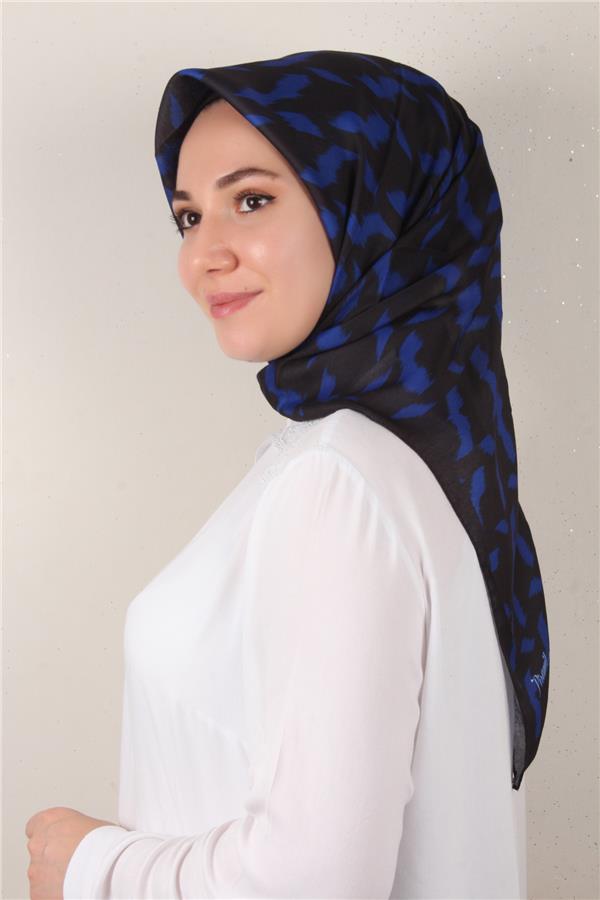 Nirvana Soft Eşarp 3348-5 Siyah-Gece Mavisi