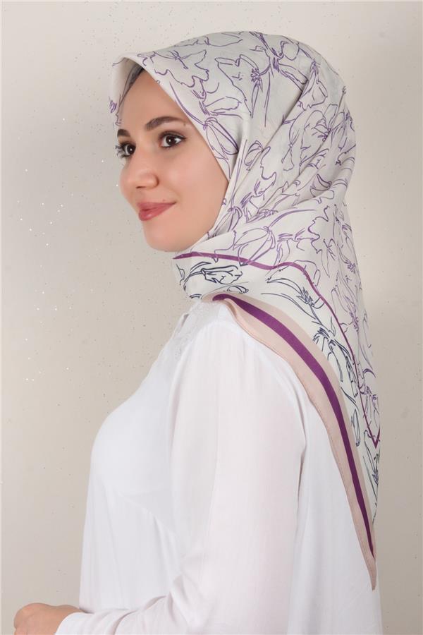 Nirvana Soft Eşarp 8098-15 Mor-Bej