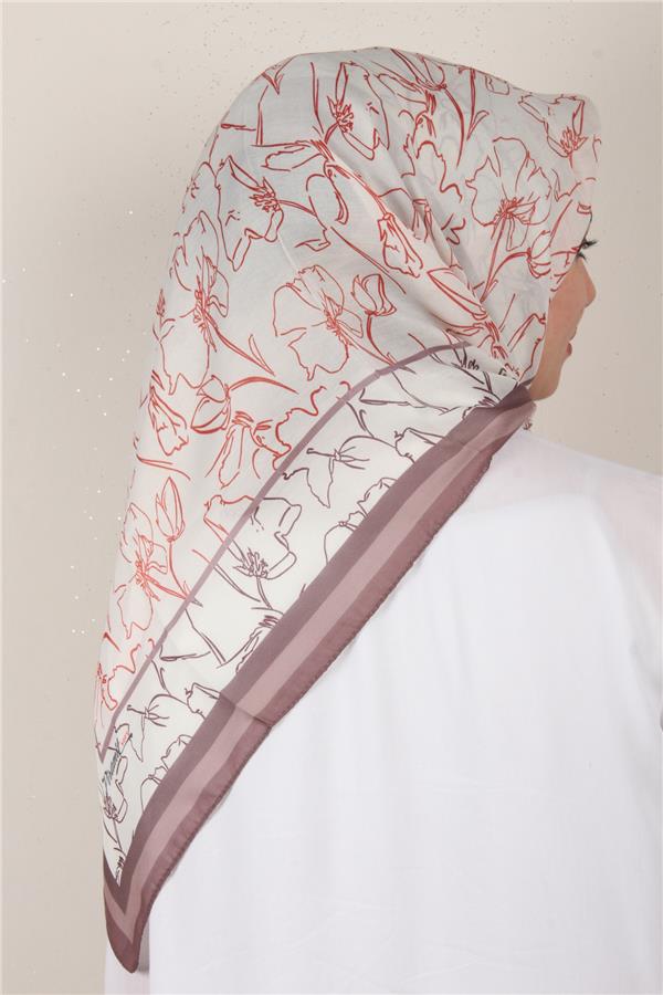 Nirvana Soft Eşarp 8098-18 Kiremit-Koyu Taş