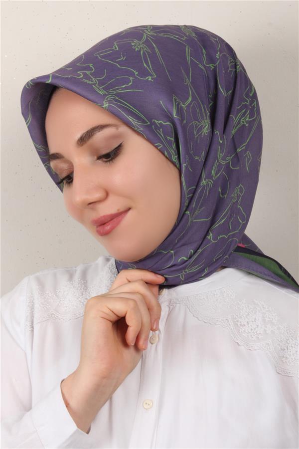 Nirvana Soft Eşarp 8098-8 İncir Moru