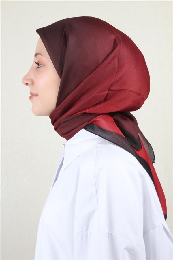 Nirvana Soft Eşarp 8102-5 Siyah-Kırmızı