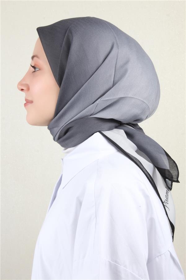 Nirvana Soft Eşarp 8102-7 Siyah-Gri