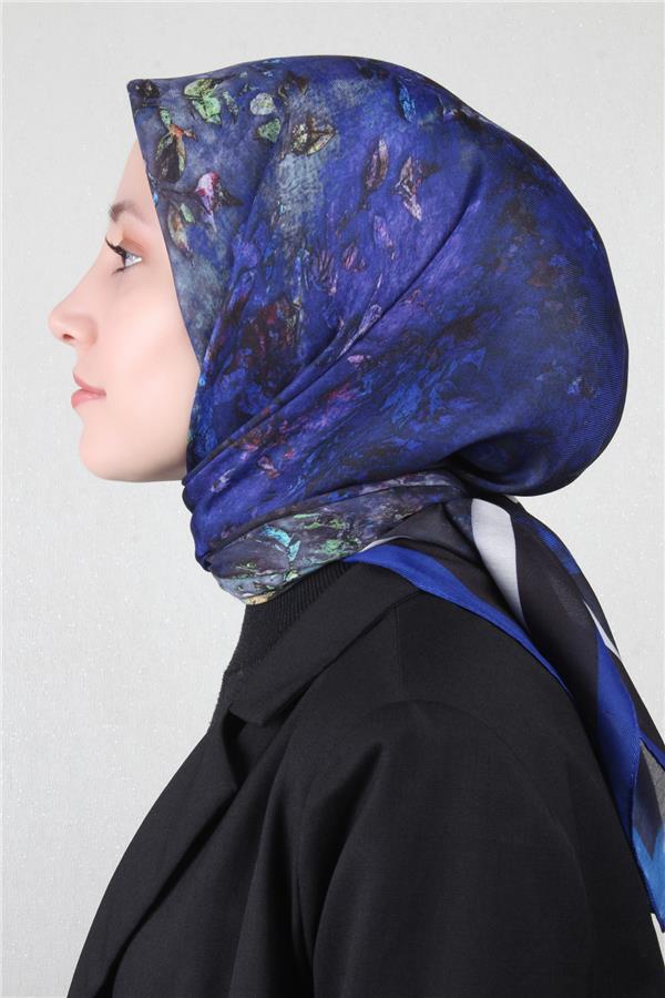 Nirvana Soft Eşarp 8105-4 Saks Mavisi