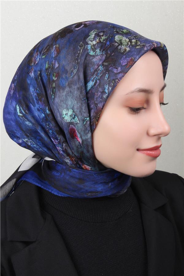 Nirvana Soft Eşarp 8105-4 Saks Mavisi