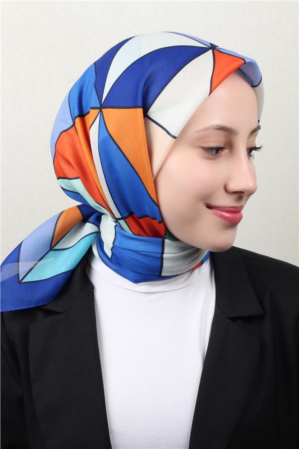 Nirvana Soft Eşarp 8106-3 Saks Mavisi