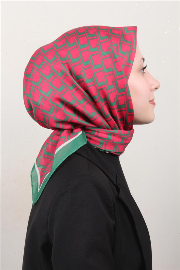 Nirvana Soft Eşarp 8110-5 Pembe-Yeşil