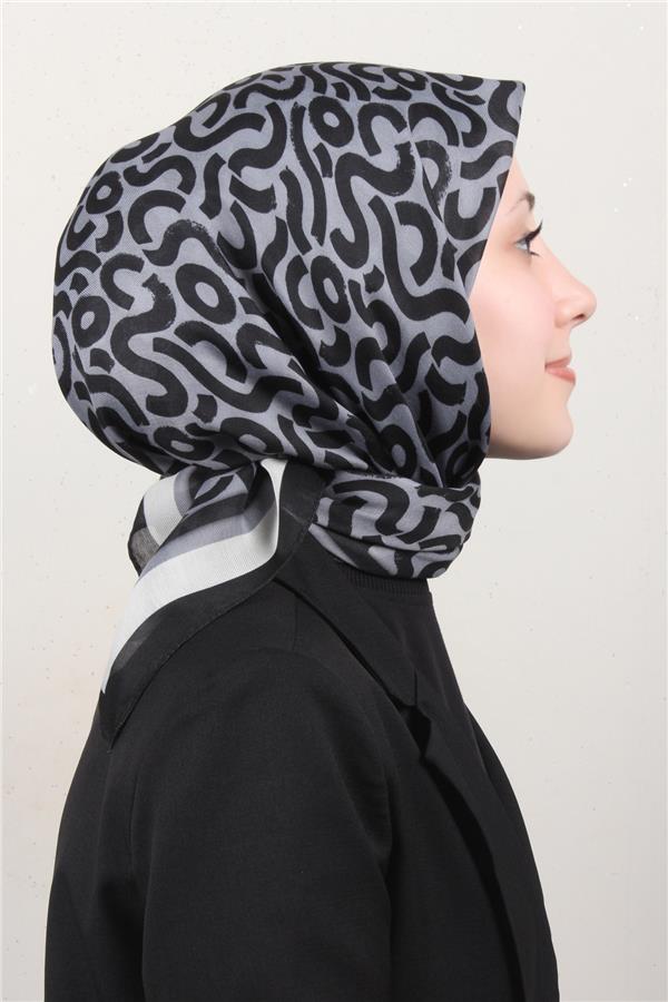 Nirvana Soft Eşarp 8111-3 Siyah-Gri