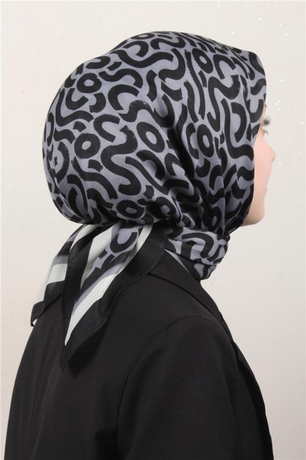 Nirvana Soft Eşarp 8111-3 Siyah-Gri