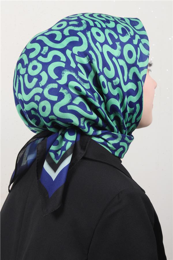 Nirvana Soft Eşarp 8111-4 Gce Mavisi-Yeşil