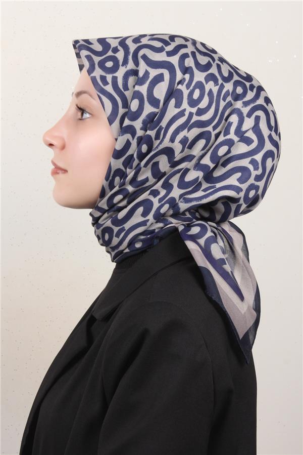 Nirvana Soft Eşarp 8111-7 Lacivert-Taş