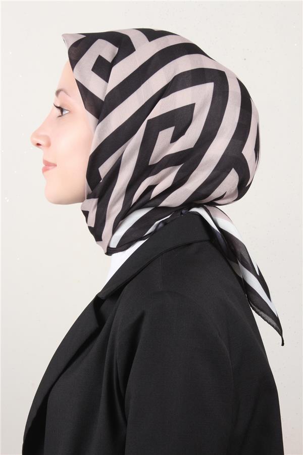 Nirvana Soft Eşarp 8113-10 Siyah-Bej