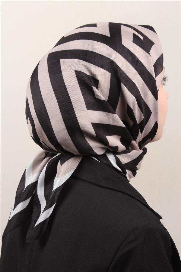 Nirvana Soft Eşarp 8113-10 Siyah-Bej