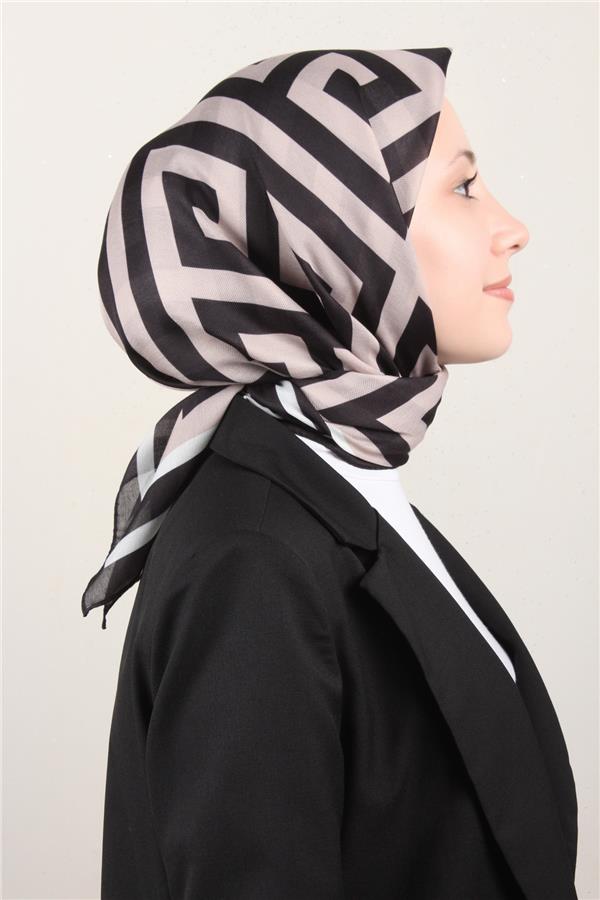 Nirvana Soft Eşarp 8113-10 Siyah-Bej