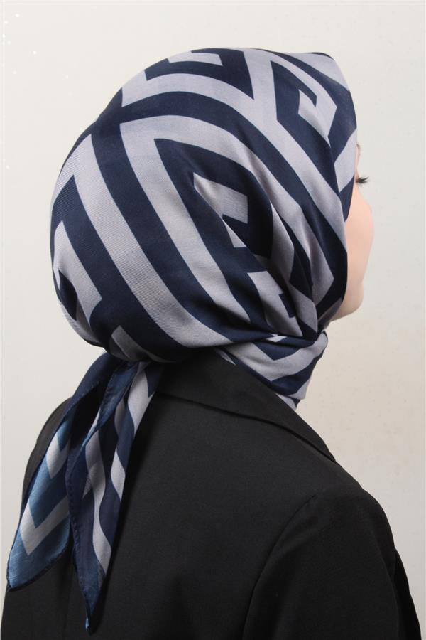 Nirvana Soft Eşarp 8113-11 Lacivert-Gri