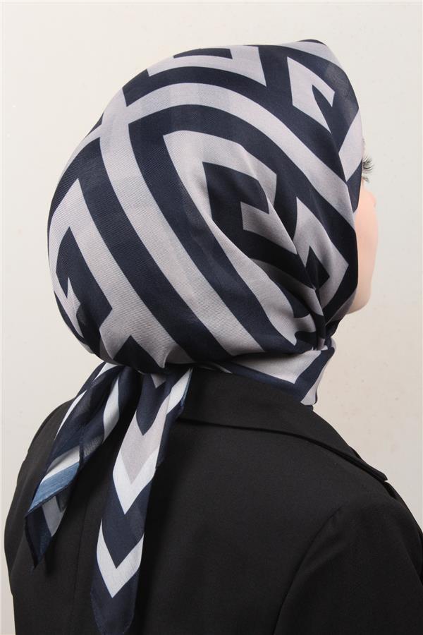 Nirvana Soft Eşarp 8113-17 Lacivert-Gri